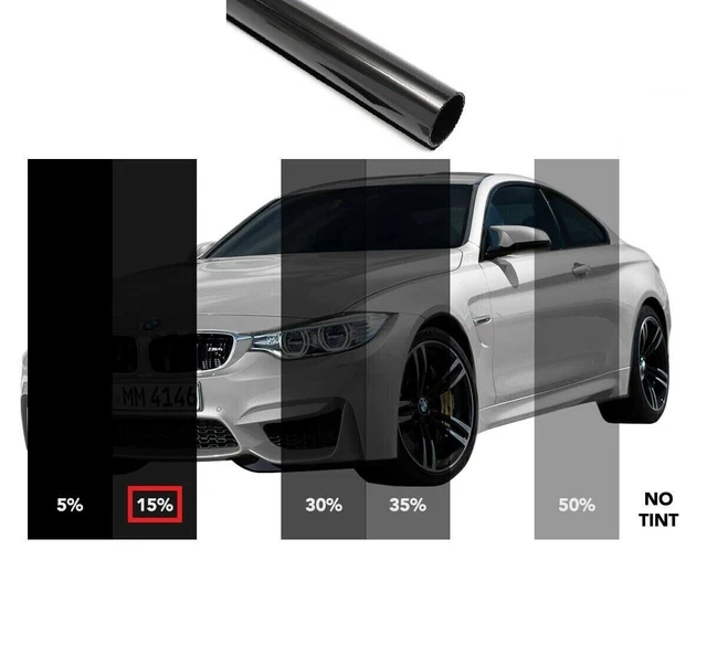 FILM TEINTÉ SOLAIRE VITRES AUTO NOIR 20% TRÈS NOIR 50CM X 300CM - Foto 8