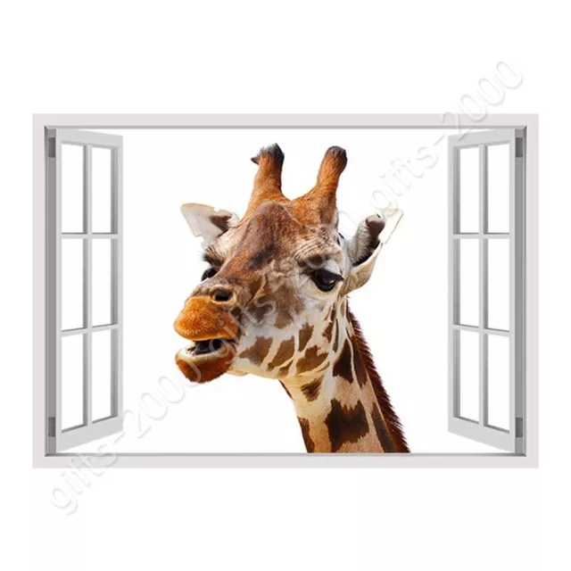 Giraffe by Fake 3D Window | Canvas (Rolled) | Wall art painting artwork giclee