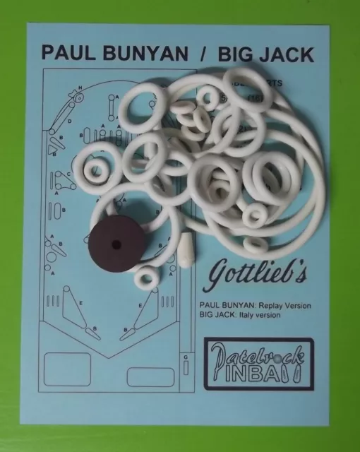 1968 Gottlieb Paul Bunyan / Big Jack Pinball Machine Rubber Ring Kit