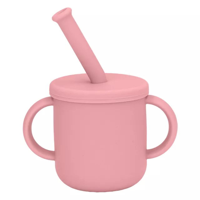 Baby Straw Cup Unbreakable Silicone Toddler Cup Small Size Spill Proof 2 In 1