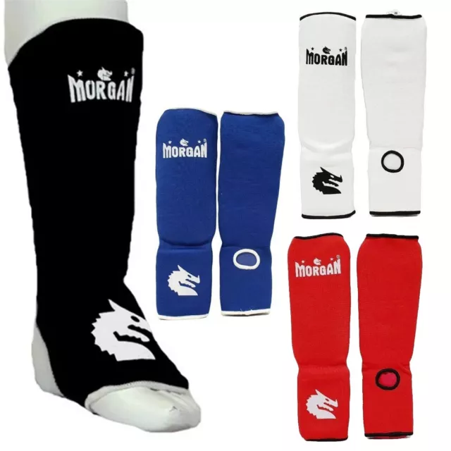 Shin & Instep Guard (Pair) - Kick Boxing MMA Muay Thai Protector - Morgan Sports