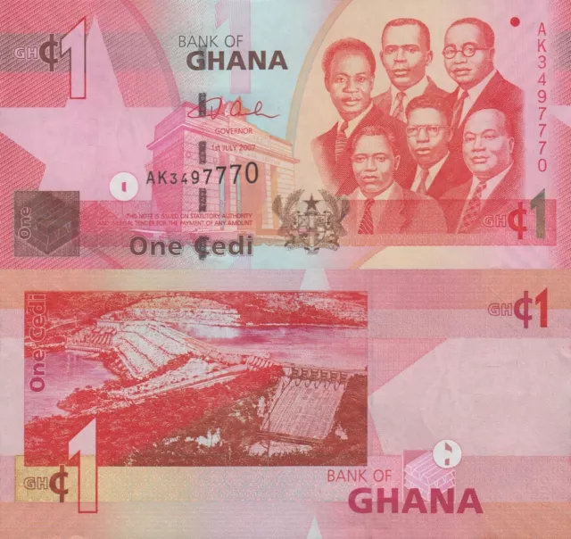 Ghana 1 Cedi (01.7.2007) - Big Six/Dam/p37a UNC