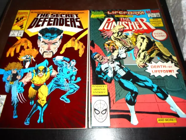 2 X Vintage Marvel Comics The Secret Defenders 1993 / The Punisher Annual 1991