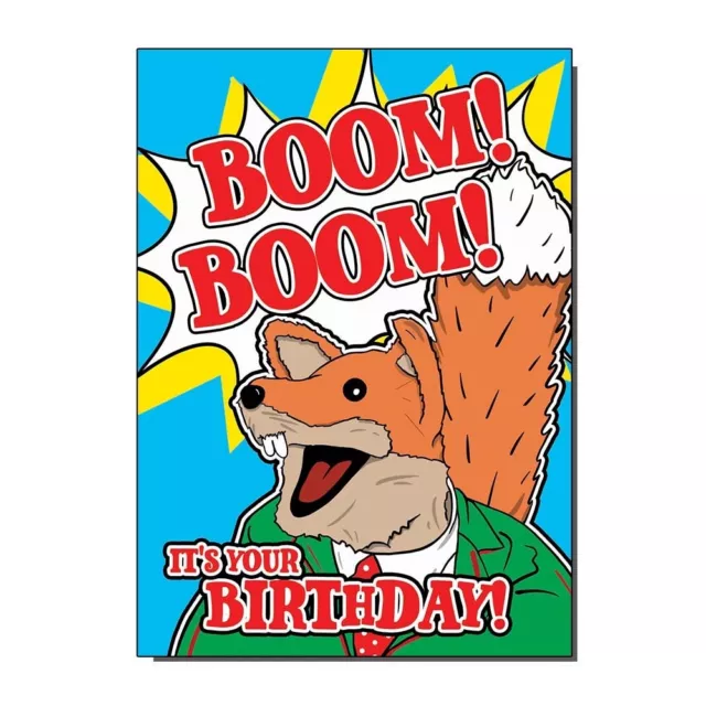 Boom Boom It's Your Birthday Basil Brush 1970s TV Inspired Greetings Card