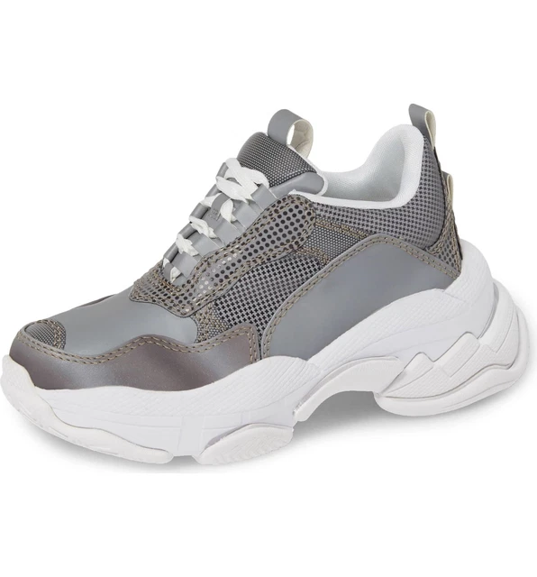 JEFFREY CAMPBELL LO FI Sneaker Grey Reflective Fabric Lace Up
