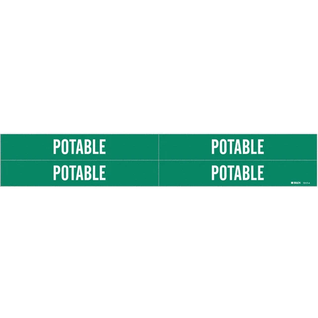 BRADY 7217-4 Pipe Marker,Potable,1 1/8 in H,7 in W