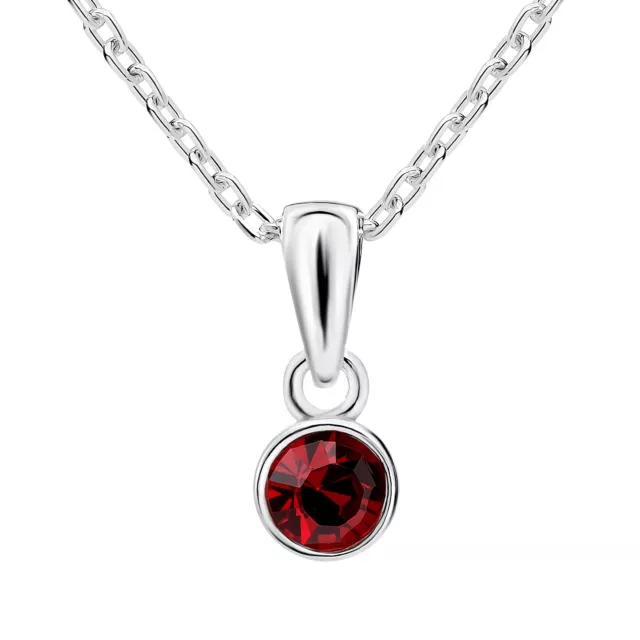 925 Sterling Silver January Birthstone Necklace with Garnet Birthstone Pendant