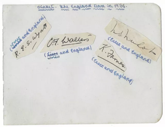 England Cricketspieler 1936 Bob Wyatt, Ken Farnes, Stan Nichols, Cyril Walters