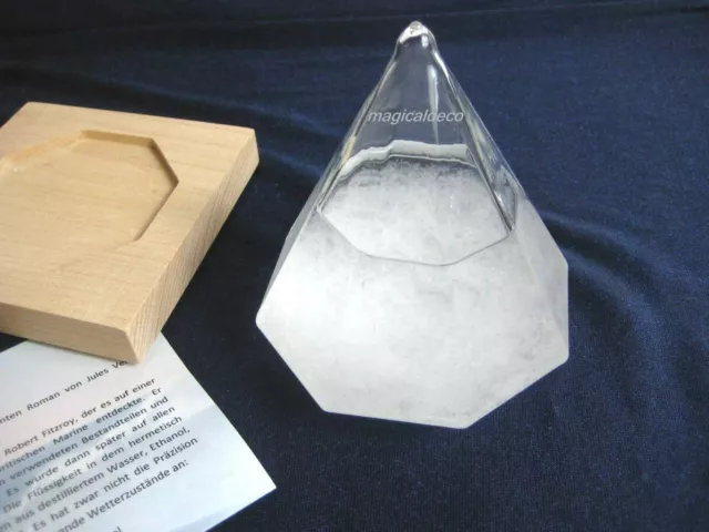 Storm-Glass/Barometro / Meteo Vetro A Legno 13x 10 CM 2