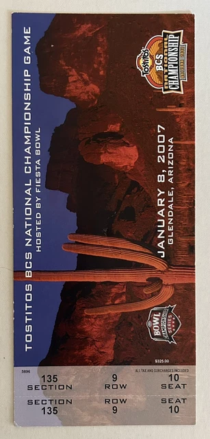 2007 NATIONAL CHAMPIONSHIP FOOTBALL TICKET Stub Florida Gators OSU Tim Tebow