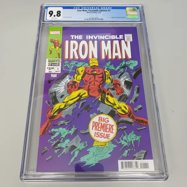 The Invincible Iron Man 1 CGC 9.8  Facsimile Edition  Reprints Marvel Comic 2023