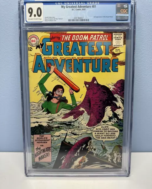 My Greatest Adventure #81 Cgc 8.5 Ow/Wh Pages // 2Nd Appearance Of Doom Patrol