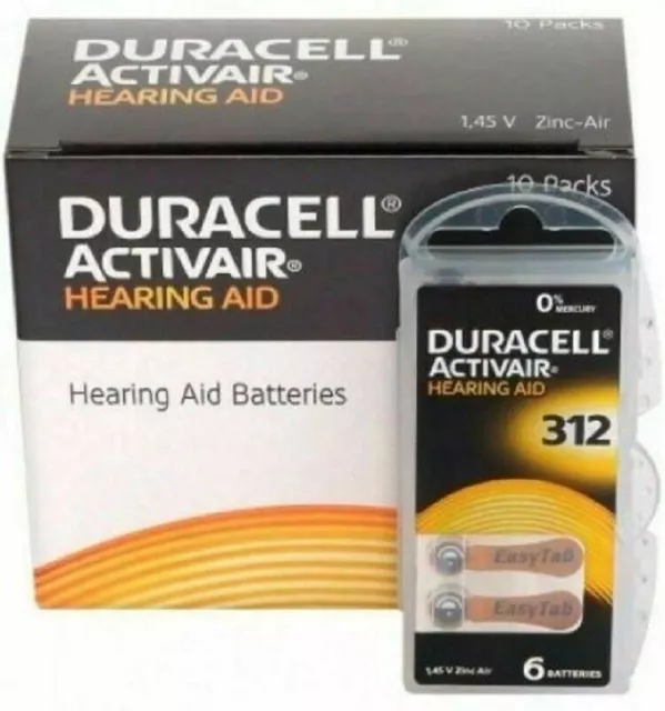 Duracell Hearing Aid Batteries Size 312 - Fast shipping- Fresh Exp-2027