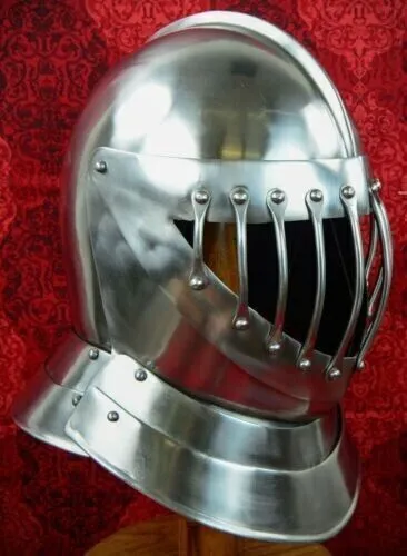 Helmet 18 Gauge Larp Medieval Close Helmet Battle Knight Armor Helmet