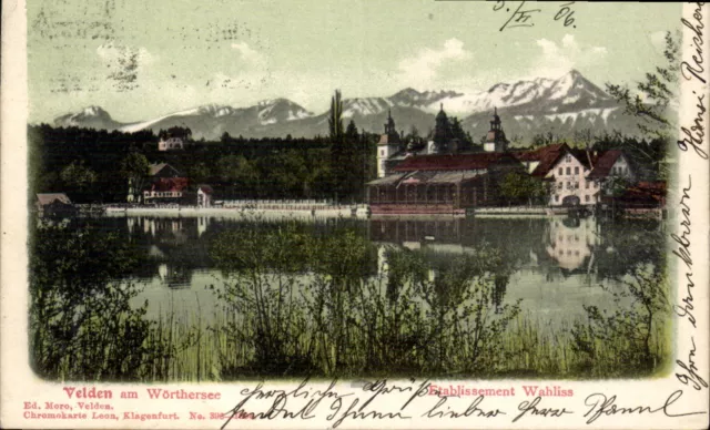 AK 1906 -VELDEN am WÖRTHERSEE- Etablissement WAHLISS (Schloss)