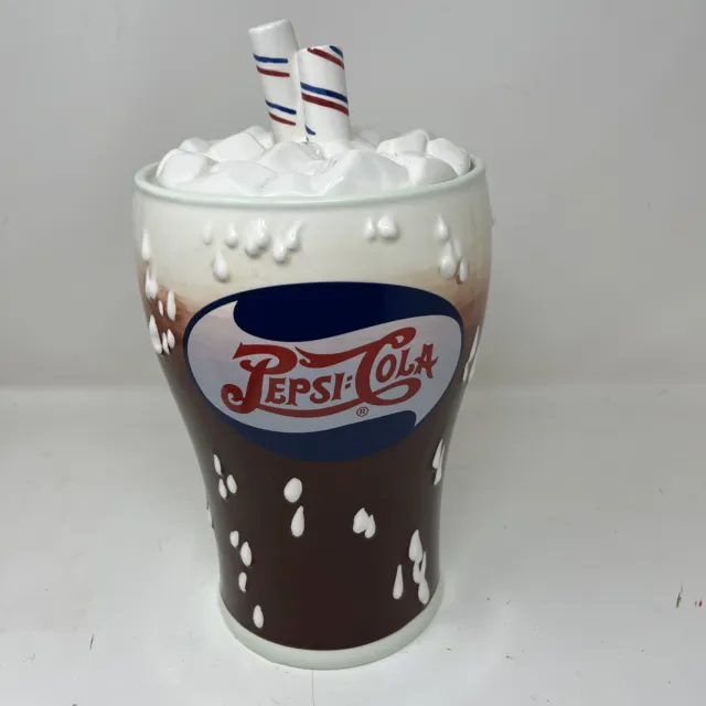 2005 Pepsi Cola Cookie Jar Soda Fountain Glass Ceramic