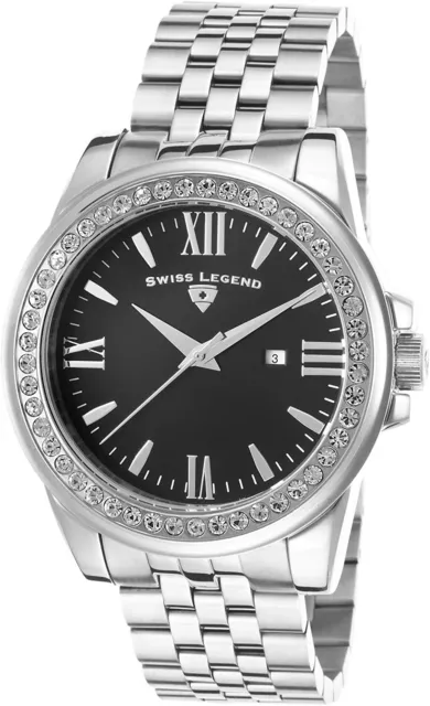 USED Swiss Legend 10551-11 Allure Analog Display Swiss Quartz Silver Watch