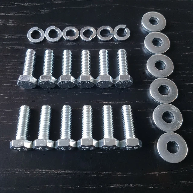 Set Of 4 Black Bumper Bolts With Spacers For Classic Ford Escort MK1/MK2 & More