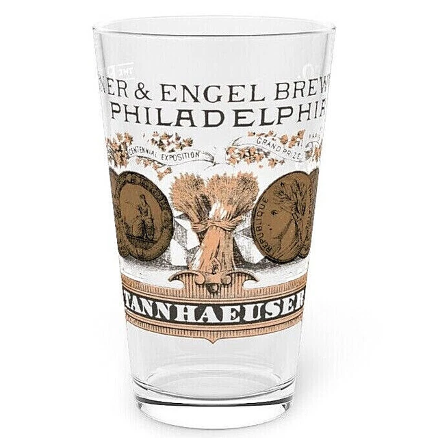 TANNHAEUSER BEER VINTAGE PINT GLASS, Bergner & Engel Brewing Co, Philadelphia PA