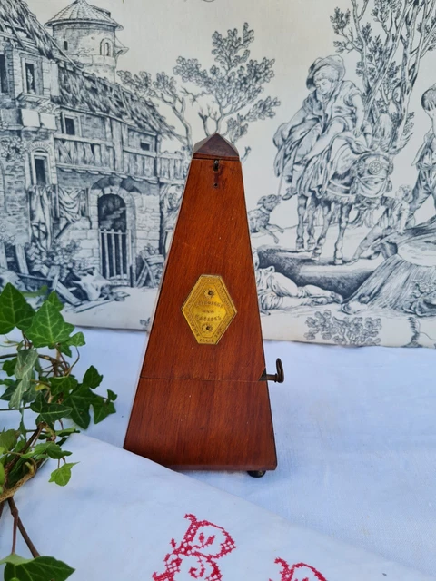 Ancien Metronome Maelzel Musique En Bois Fonctionne