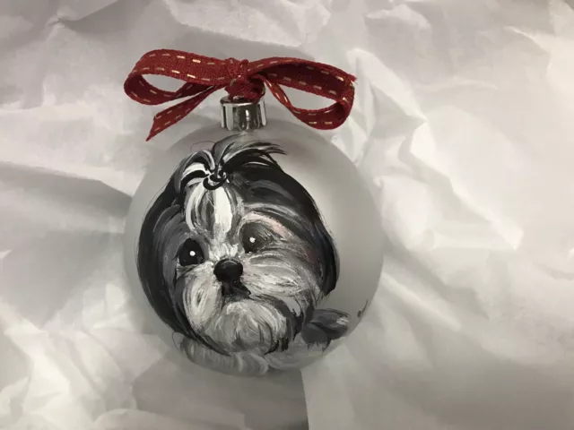 Shih Tzu Hand Painted Christmas Ornament