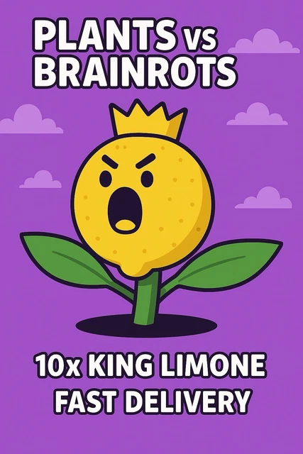 Plants Vs Brainrots 👑 King Limone [SECRET] 🍋 – 12.5K+ DMG (Roblox Game Item)