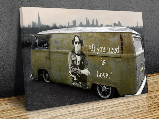 Banksy VW camper van John Lennon canvas print art wall framed or print only