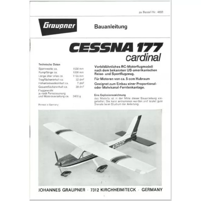 Bauplan Cessna 177 Cardinal Modellbauplan