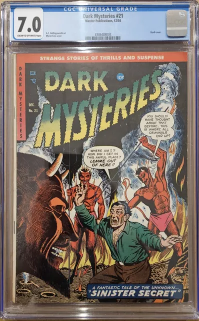 Dark Mysteries #21 CGC 7.0 Myron Fass Devil Cover Master Publications 1954