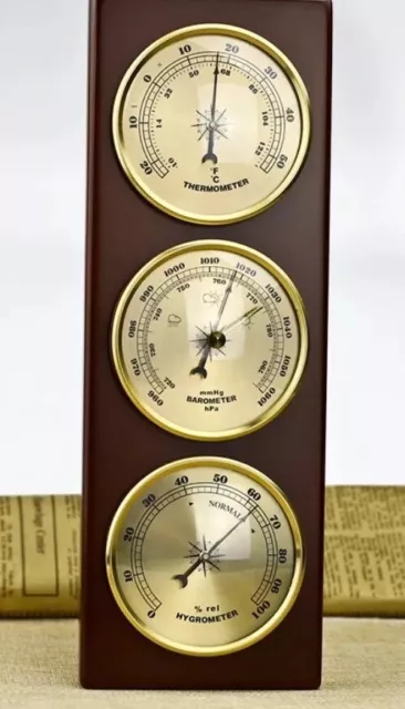 3 Pieces Hygrometer Barometer Thermometer 90mm Diameter Instruments