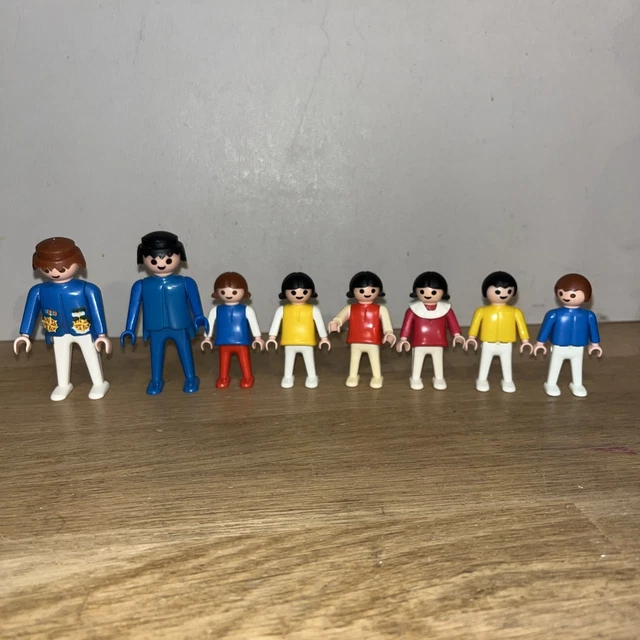 Lot Playmobil Geobra 1974 - 36 Figurines + Accessoires (moto, Chapeau, Animaux)