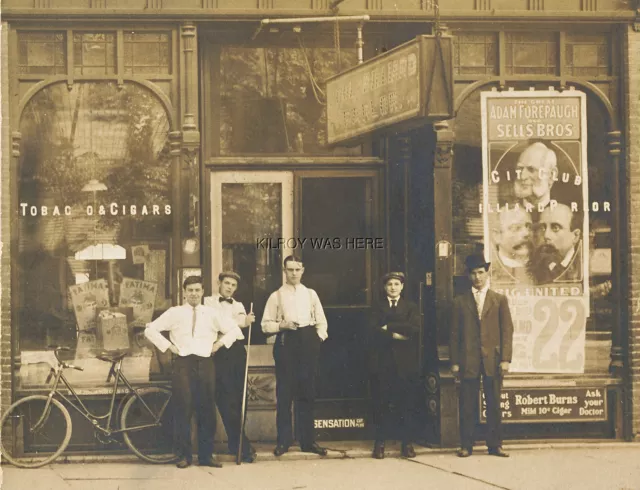 1910 Rppc Brazil Indiana Howard Homer City Club Billiards Sells Circus Sign Wow