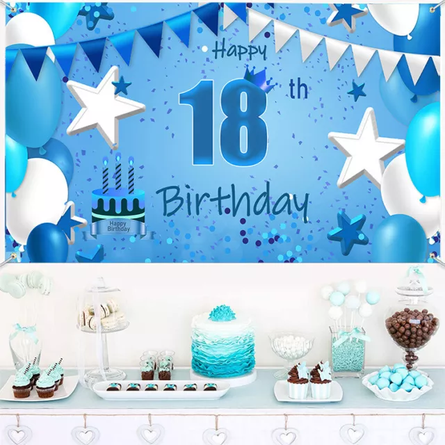 18~70th Happy Birthday Backdrop Party Decoration Background Banner 110*180CM