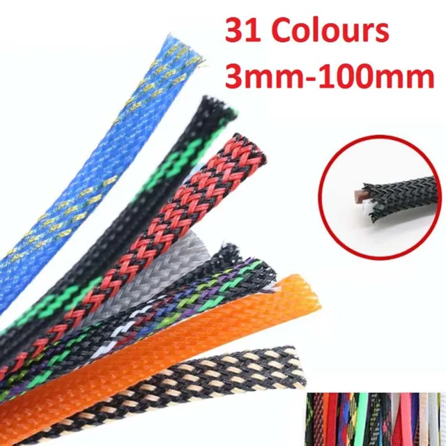 10M Various Sizes & Colors Braided Cable Sleeving/Auto Wire Harnessing/Sheathing