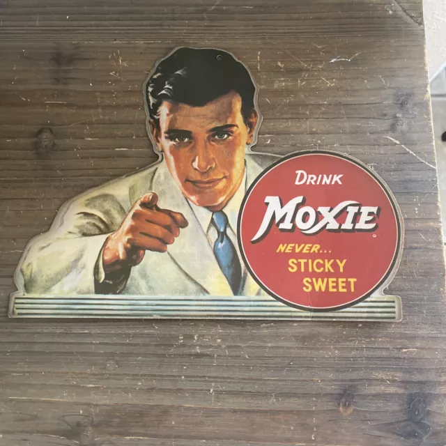 Drink MOXIE Soda “Never Sticky Sweet” Advertising Cardboard 9.5”x12.5”