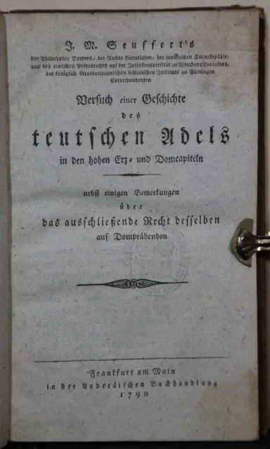 Versuch einer Geschichte des teutschen Adels in Erz- und Domcapitel 1790