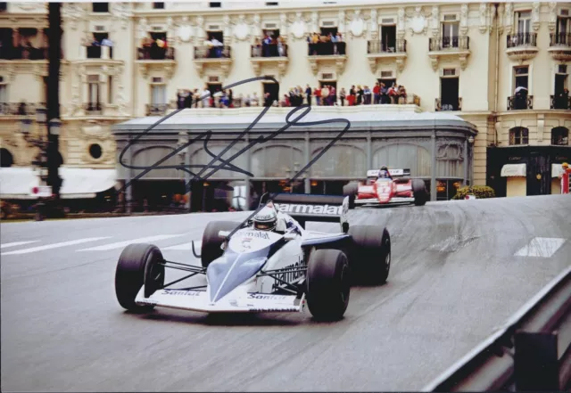 Ricardo PATRESE SIGNED Brabham BMW MONACO 12x8 Photo AFTAL Autograph COA