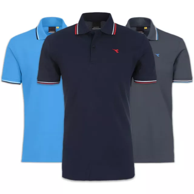 Polo Uomo DIADORA Cotone Piquet Regular Fit 2 Bottoni Vari Colori T-Shirt