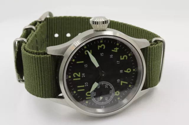 Orologio acciaio stile militare carica manuale