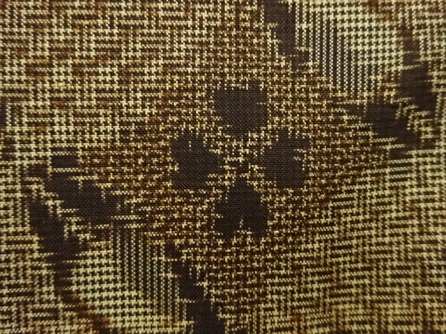 6588277: Japanese Kimono / Antique Haori / Doro Oshima Tsumugi / Woven Flower