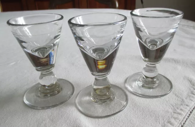 SUPERBE : ANCIENS VERRES A ABSINTHE, ALCOOL EPAIS DU 19ème, CAFE, BISTROT, BAR