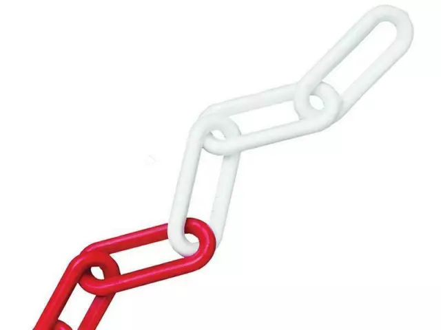 Faithfull Plastic Chain 8Mm X 12.5M Red / White FAICHPRW812C