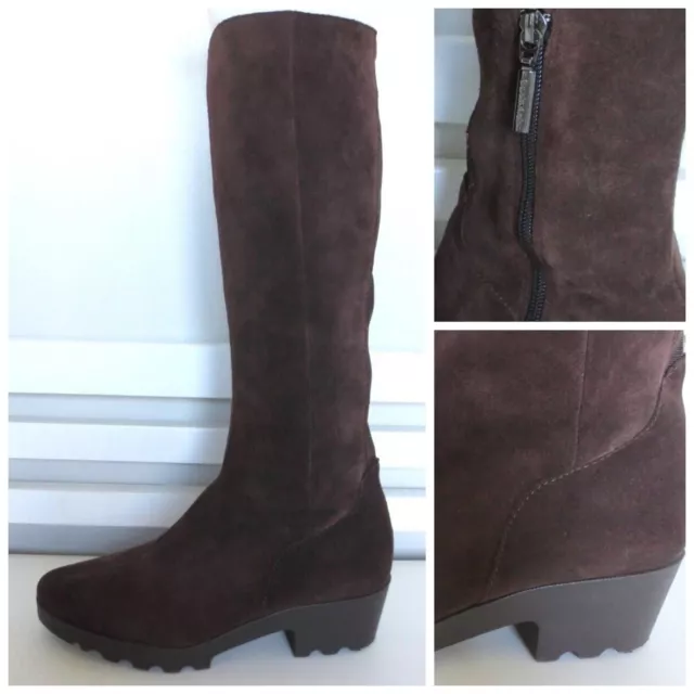 CALVIN KLEIN WOMEN SUEDE KNEE HIGH BOOTS BROWN Sz-8M