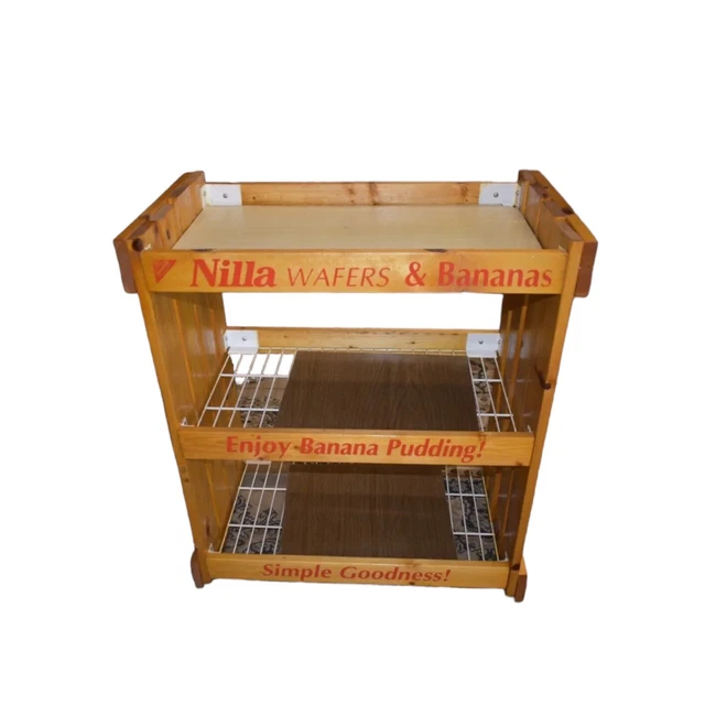 Vintage NABISCO Nilla Wafers Wood Advertising Display Rack, Kitchen Storage, Bar