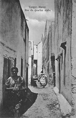 Cpa Maroc Tanger Rue Du Quartier Arabe