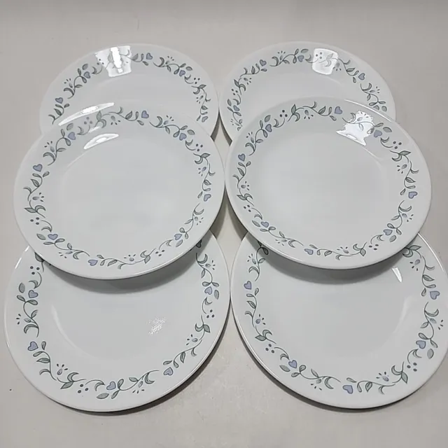 Set Of 6 -Correlle Vitrelle Country Cottage Bread / Dessert Plates 6 3/4" Dishes