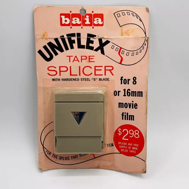 Cortador de película de colección BAIA Super-8 y regular 8 mm 16 mm DOBLE formato EMPALMADOR retro NUEVO DE LOTE ANTIGUO