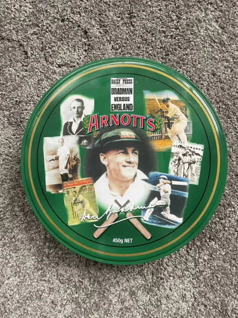 Collectable ~ Arnott's ~ Don Bradman ~ Biscuit Tin ~ 2000 ~ Comes Empty