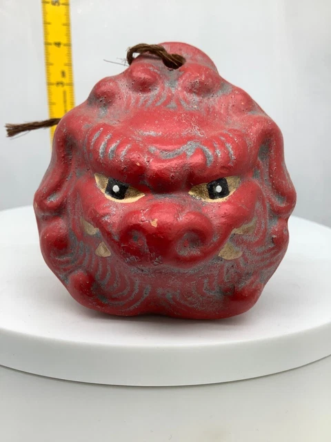 Japanese Clay Bell Ceramic Dorei Asian Antiques Yoshimizu Shrine2.9x2.7x3.1inch