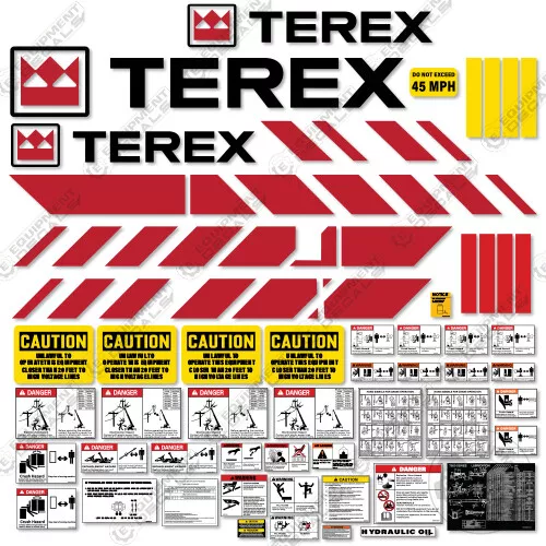 Fits TEREX T500 Decal Kit Rough Terrain Crane - 7 YEAR OUTDOOR 3M VINYL!